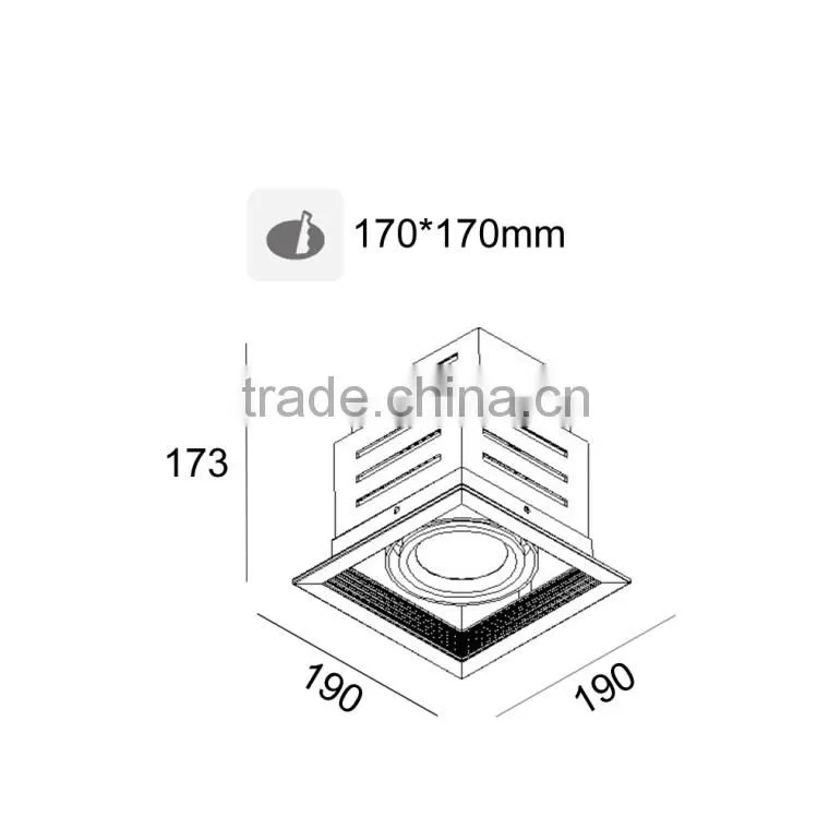 LED CITIZEN COB 25W Square High Brightness Decoration downlight TEC002HG25W