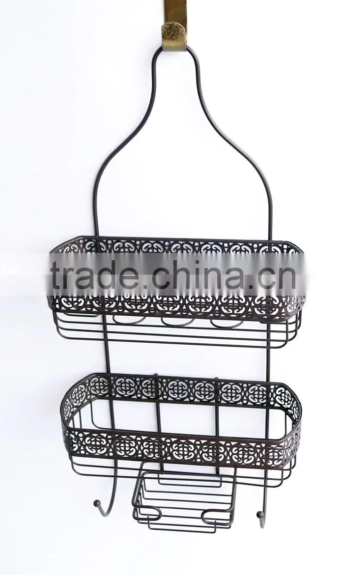 bamboo shower caddy and stainless steel shower caddy