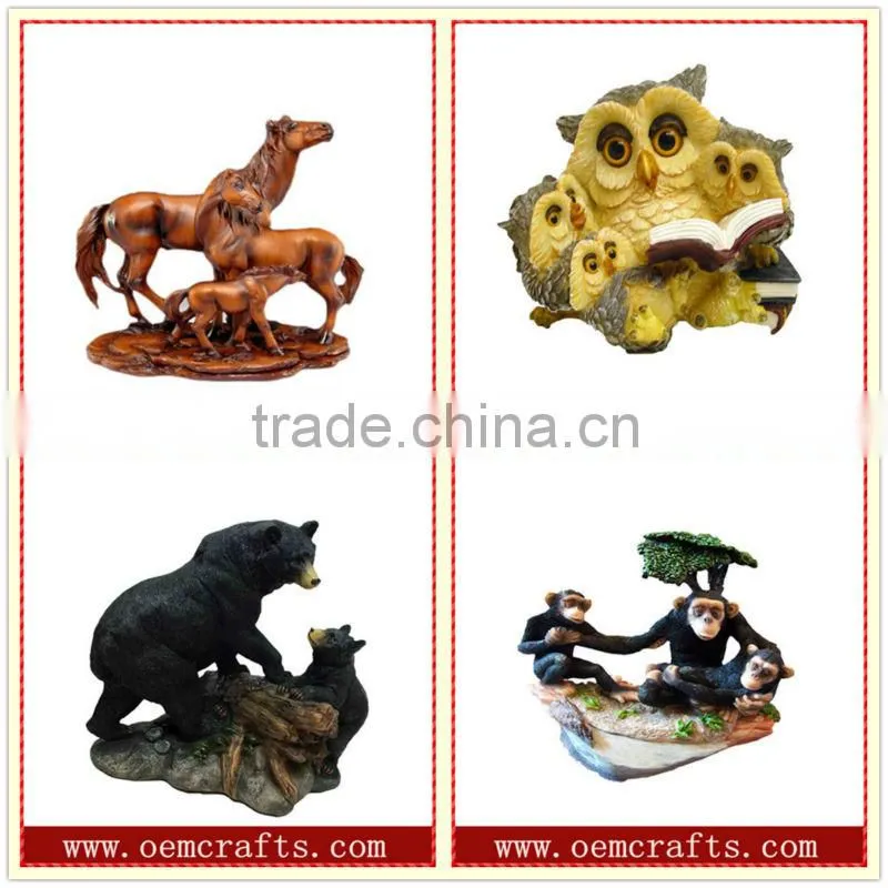 cute Bears Figurine Pink Hat Toys Resin
