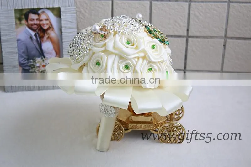 Custom Beaded Bouquet Jeweled Flower Bridesmaids Bouquet in handmade