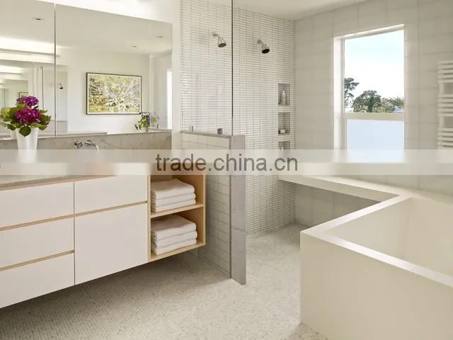 Modular European style melamine bathroom set led cabinet light