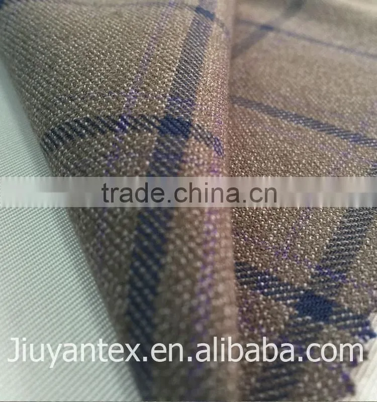 Hot selling Europe and America market tr twill classic checks design printed high quality men's suiting fabric