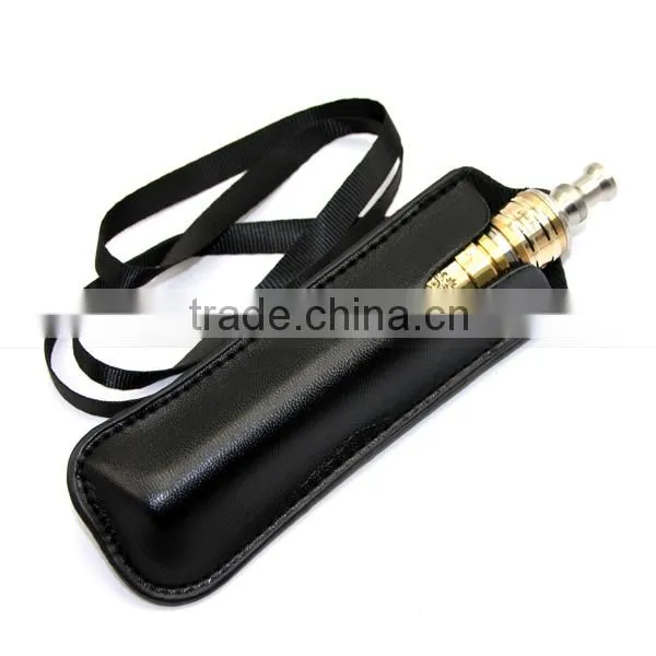 High quality e-cigarette big size black leather sheath