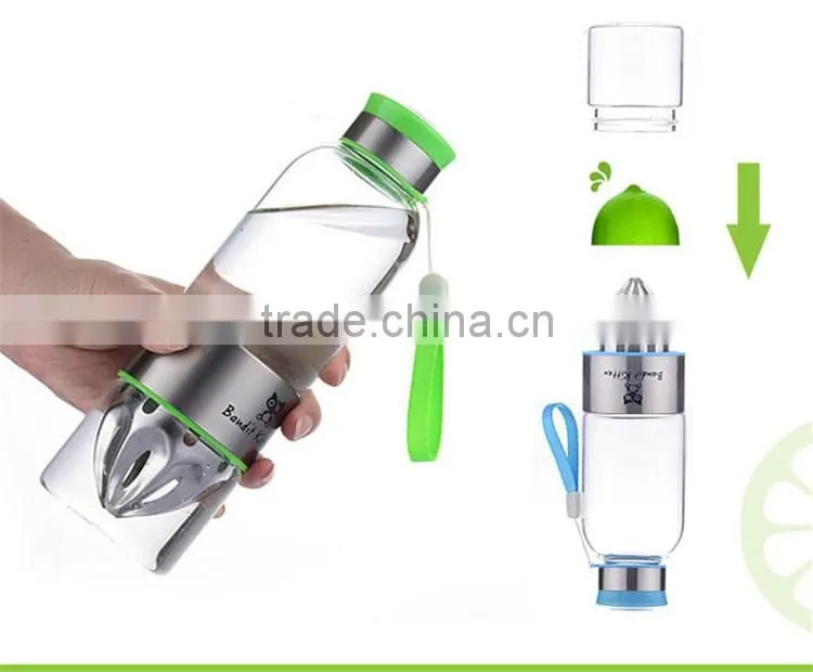 Trade Assurance Stainless Steel Juicer Color Glass Fruit Infuser Water Bottles