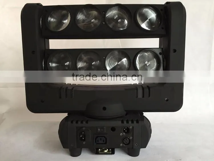 Factory price LED 8*12W FULL color stage beam Double row moving head spider light