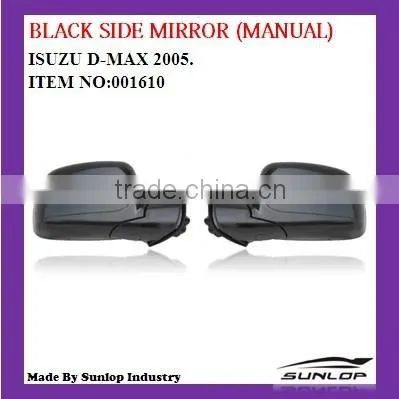 D-max auto accessories black side mirror #0001610 black side mirror for d-max 2002-2008
