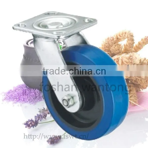 3-8 Inch Elastic Rubber Industrial Heavy Duty Caster Wheel