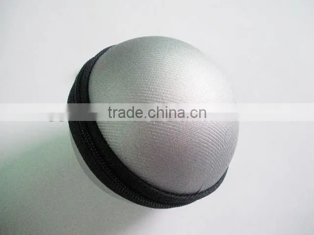 GC- Silver color PU leather covering Ball shape EVA mould case