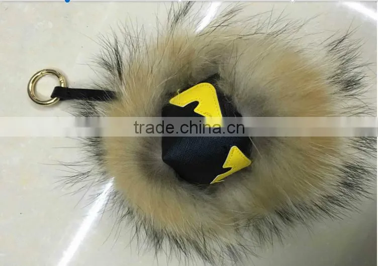Wholesale price raccoon fur monster keychain