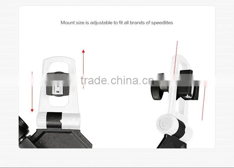 New released HPUSN 4 in 1 Triple Mount Adapter speedlite speedlight flash umbrella holder Light Stand Bracket
