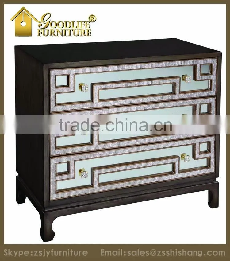 Shabby Chic Wood Cabinet Console with 3 Drawer