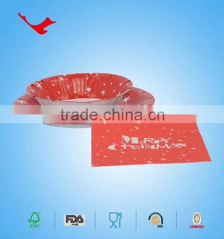 printed disposable red square dinnerware sets