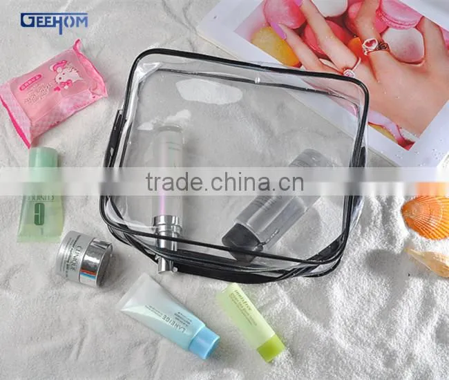 clear rectangle pvc zipper waterproof travel bag set