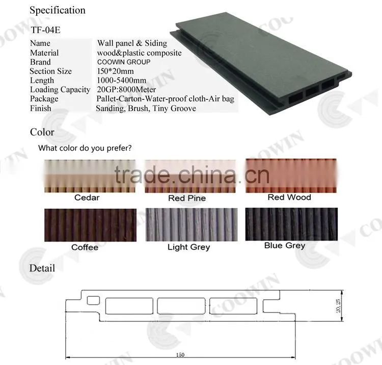 China Manufacturer WPC Siding 50% Wood Flour
