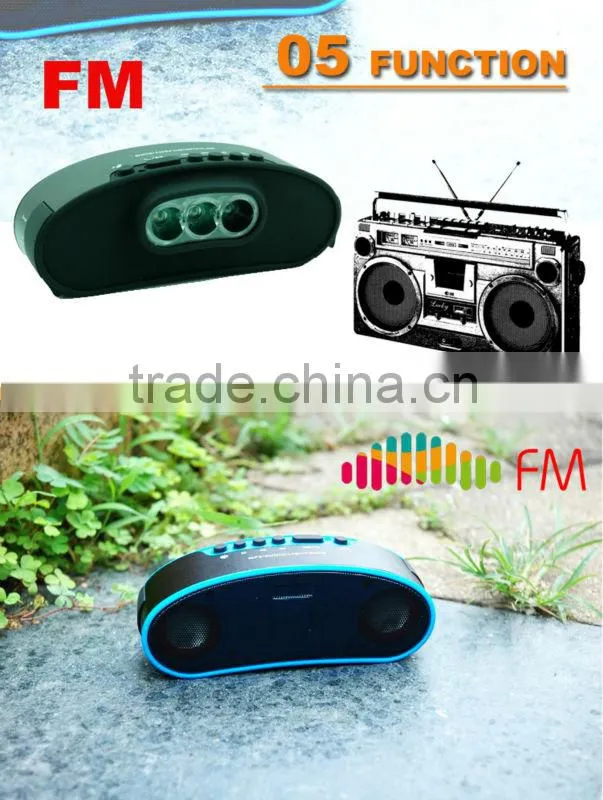 B6 yellow color wireless handsfree LED bluetooth bicycle speaker with FM radio