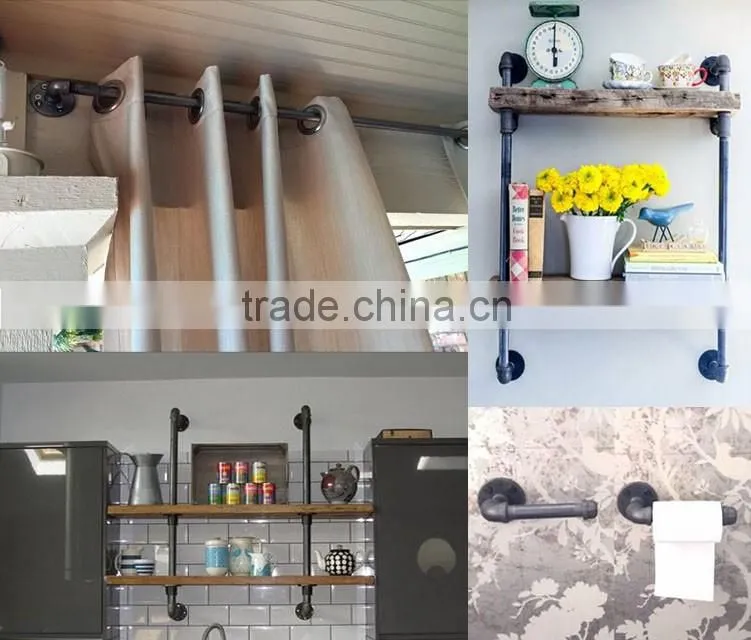 black malleable cast iron pipe fittings floor flanges and elbow tees