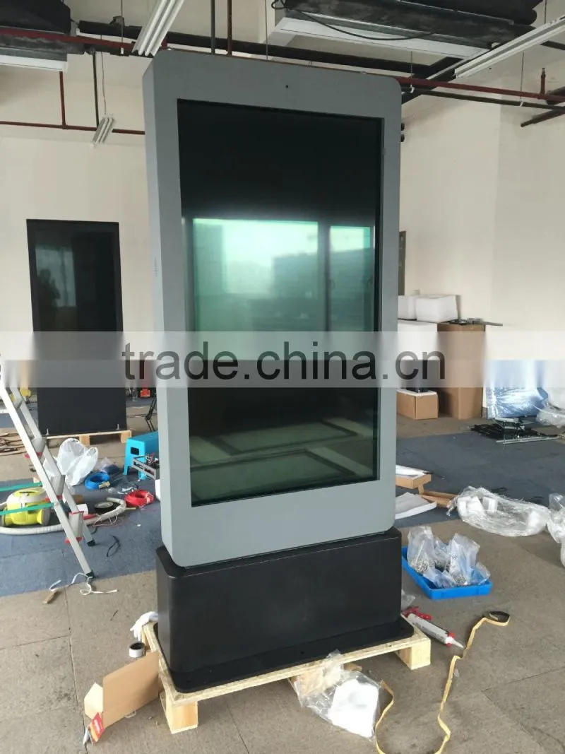 65 inch high brightness outdoor advertising digital signage player lcd display with air conditioner back side