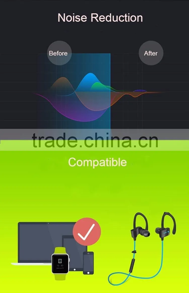 Good Quality Waterproof Sports Earphone for Samsung/Xiaomi/Huawei Cordless headphone Neckband Earphone Outdoor Earphone
