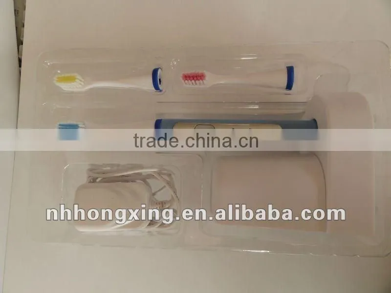 Sonic viberation electric toothbrush with three heads