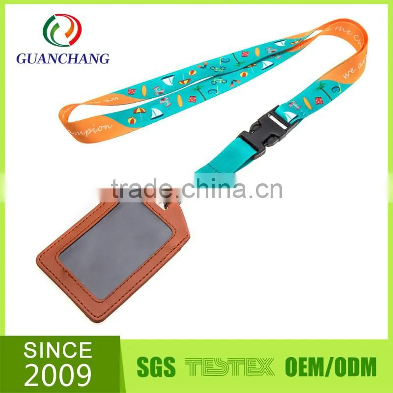 New hot products on the market high quality leather credit card holder with lanyard