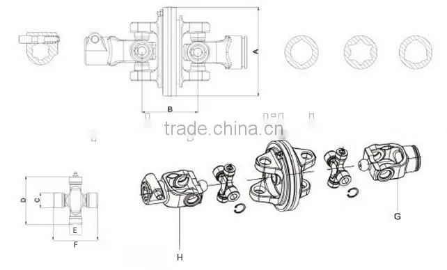wide angle joint for tractor pto shafts
