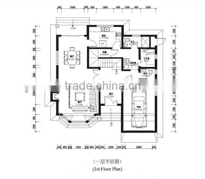 modern design light steel structure villas