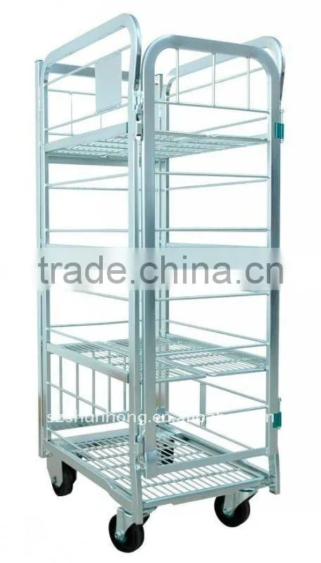 heavy duty dairy container cage milk trolley for grocery