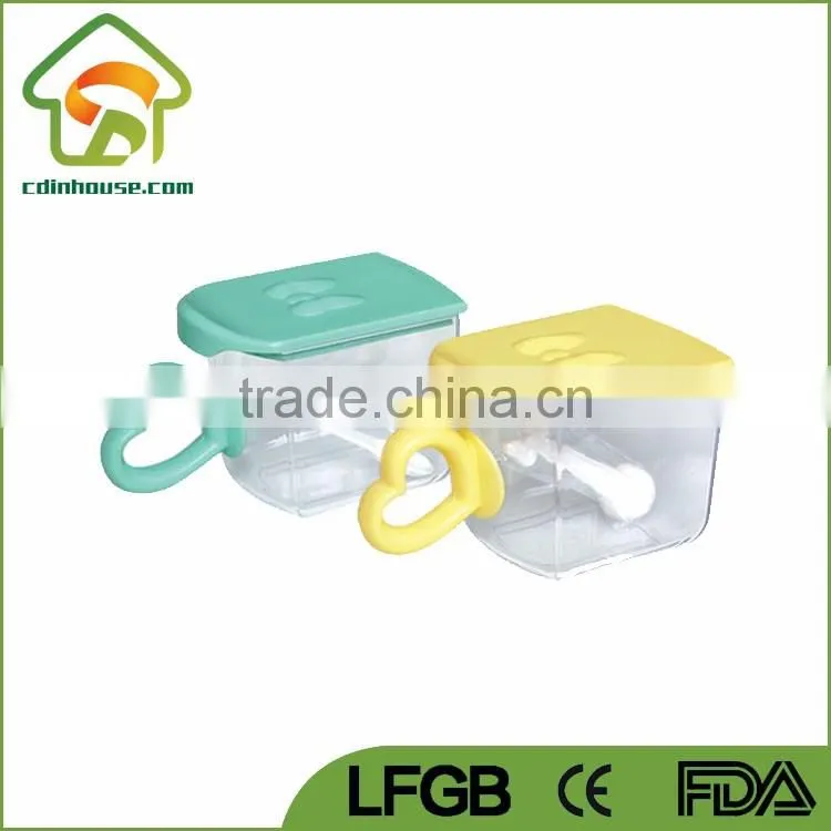 Plastic Heart Shape Condiment Dispenser with Spoon