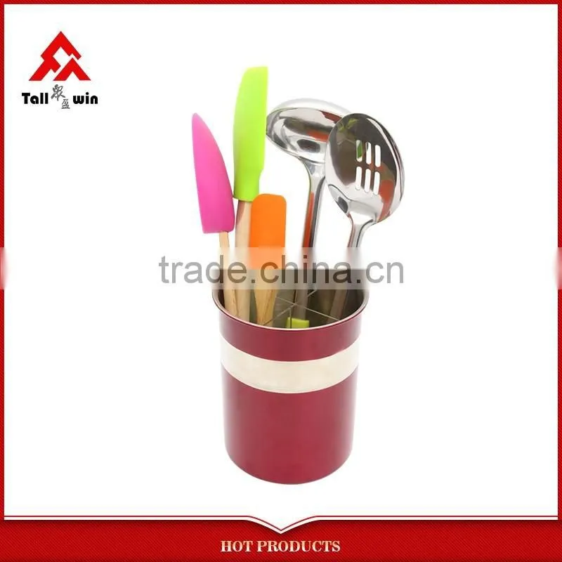 hot 4pcs stainless steel kitchen utensil with red pp handle food-grade kitchenware sets