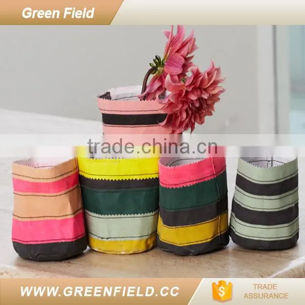 Custom printing flower pot canvas fabric grow pot