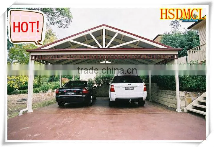 China steel structure carports garages with polycarbonate roof for sale