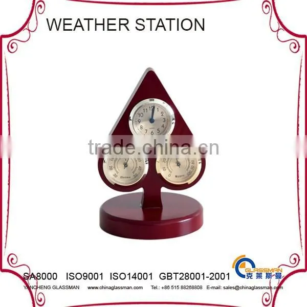 indoor multifunction weather station YG1615 with wood base
