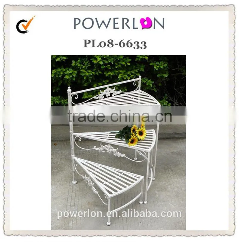 3-tier metal flower pots stand indoor and outdoor