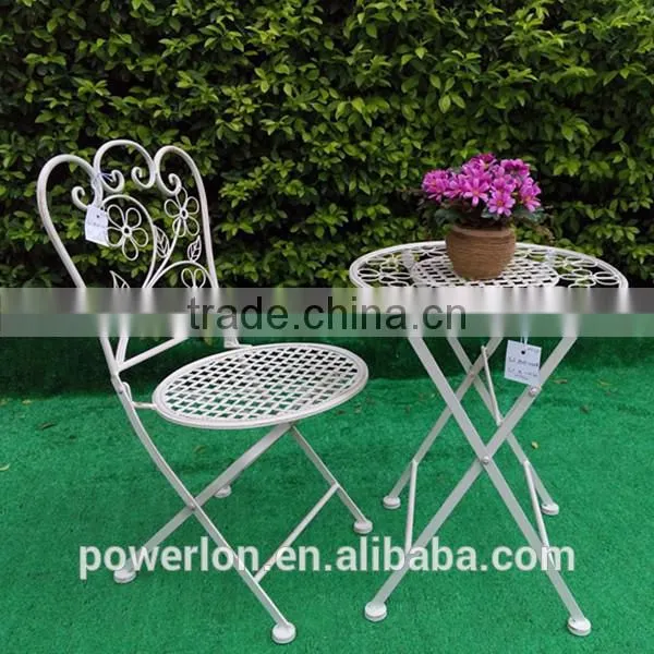 POWERLON Durable metal children table and chair patio set for outdoor furniture