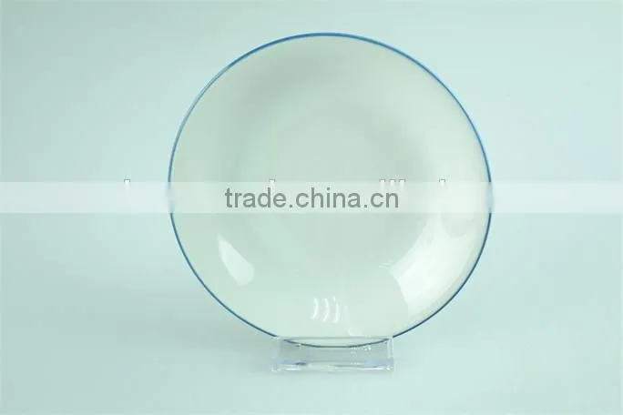 Ceramic dinnerware set with blue edge with cheap price in stock