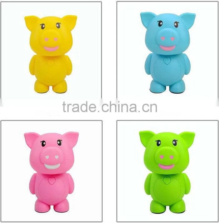 Supply fashion cartoon charging pig model table lamp