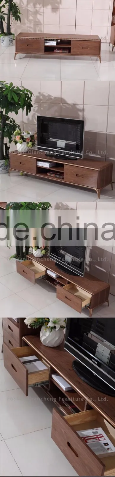 Pine Wood New Design Modern TV Cabinet with Drawers