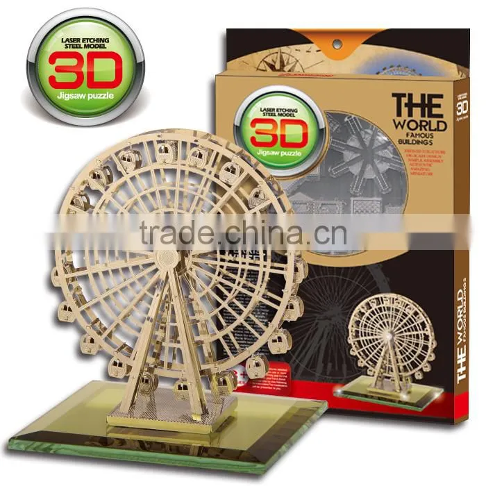 Building block metal puzzle 3D triumphal arch design famous building model puzzle