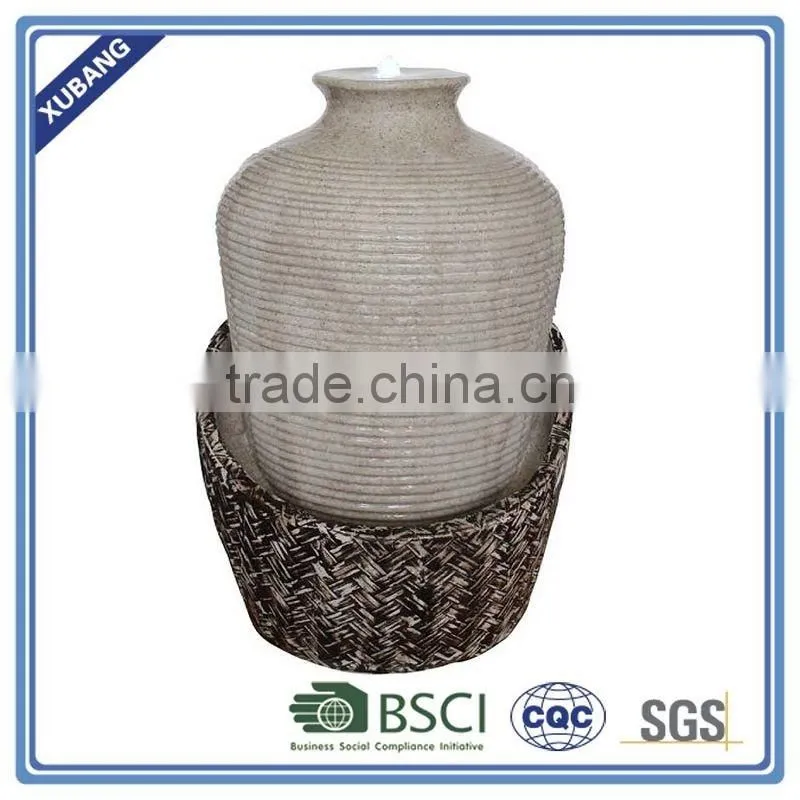 Hand Carved vase sandstone water fountain