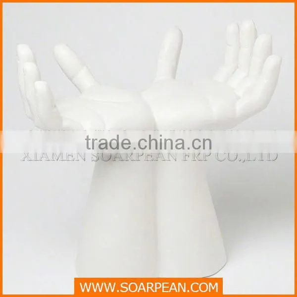 Giant fiberglass hands statues commercial display
