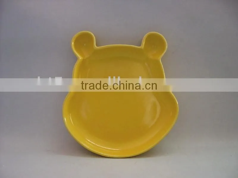 kid divided ceramic food serving plate for school