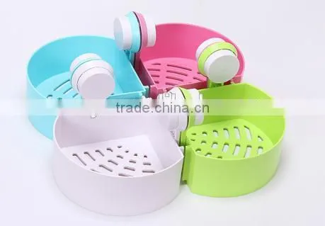 plastic Triangle Bathroom Shelves with strong Sucker
