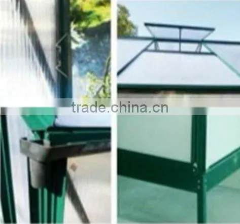 aluminum greenhouse with two roof windows