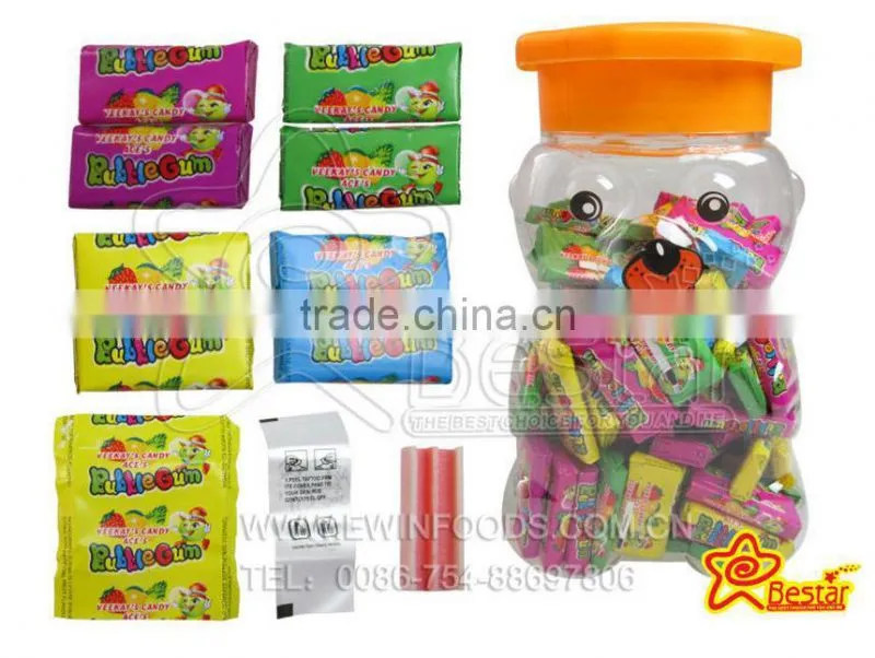 Bear Bottle Packing Bubble Gum with Tattoo