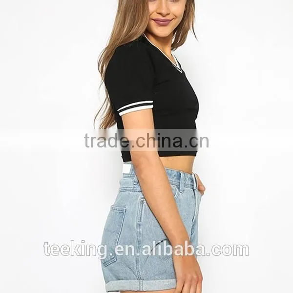 Hot selling women crop t shirts in bulk