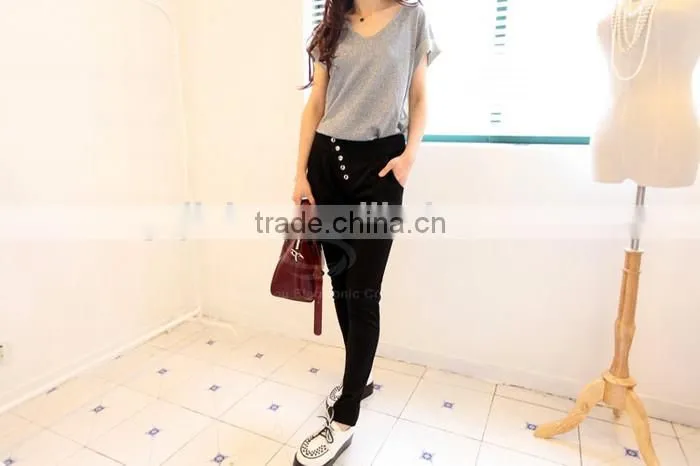 2015 New Summer Fashion Women Clothes V-Neck Patchwork Casual Tops Loose Casual Chiffon T Shirt Blouse Plus Size