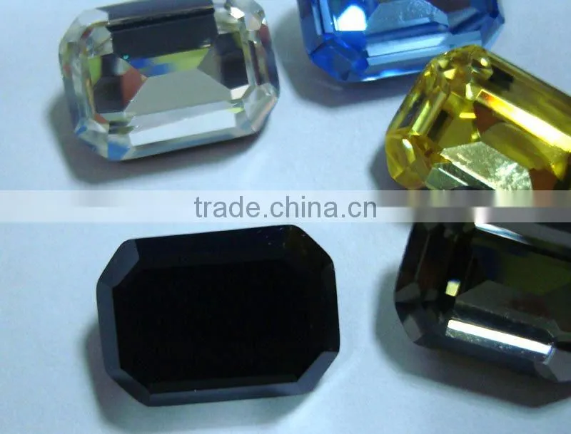 crystal loose bead Jewelry rectangle with eight angle shape