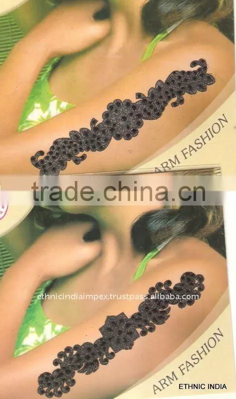 BLACK ARM HAND CRYSTAL BACK BODY TATTOO BINDI STICKER , PAYPAL