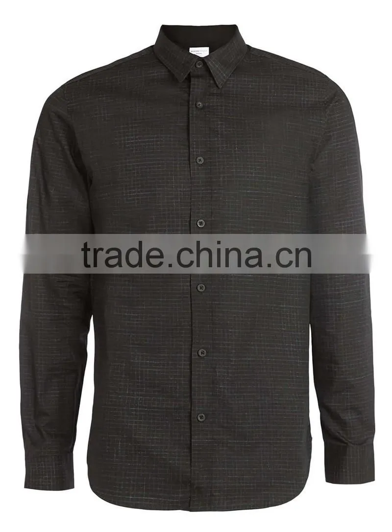 cotton hemp blend wholesale plaid shirts for man