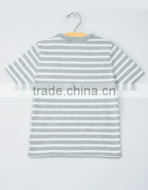 2017 China Clothing Supplier 100% Cotton Kids Light Stripe Boys T-Shirts Design